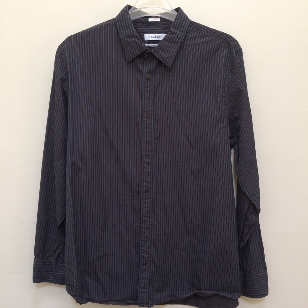 Calvin Klein Striped Designer Dress Shirt